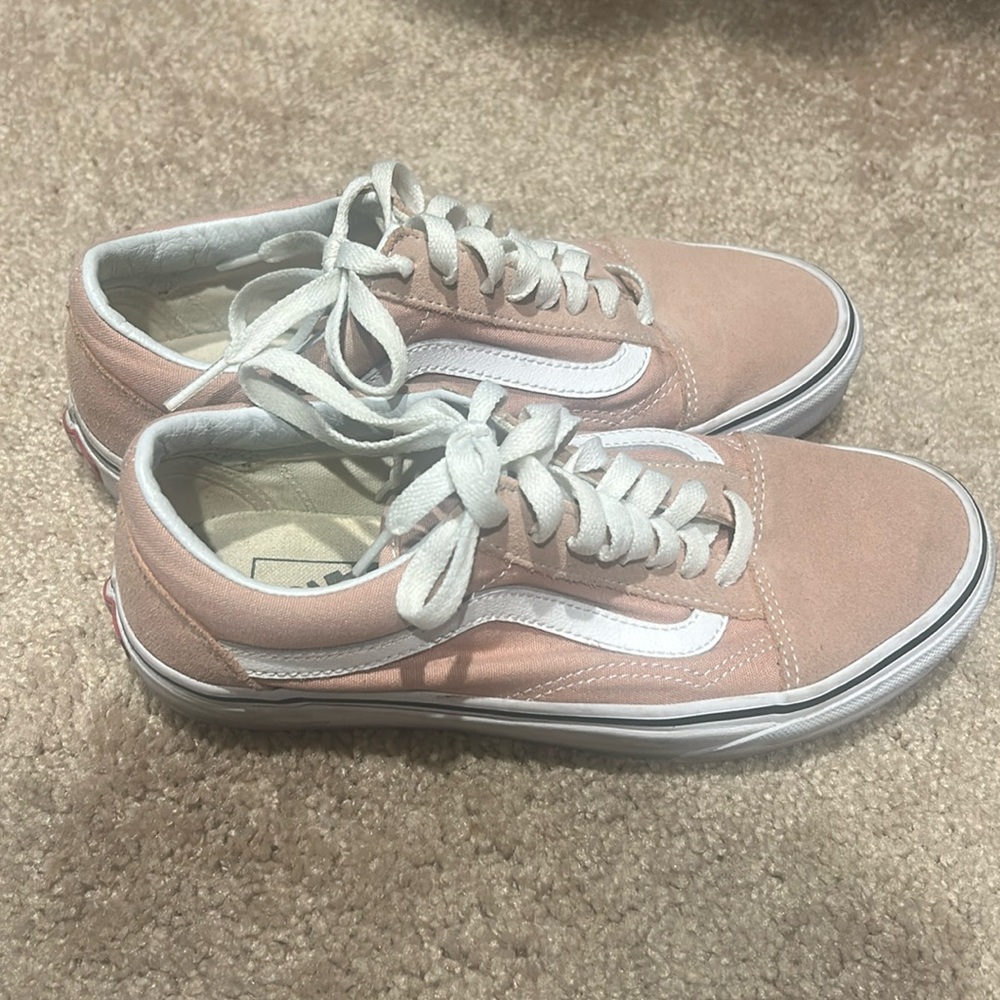 Vans Blush and White Sneakers